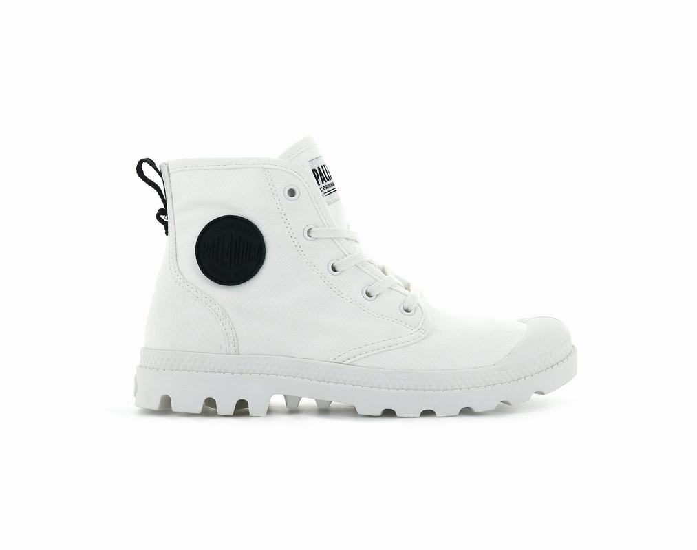 Palladium Pampa Hi Twill Women's Boots White (INOT41980)